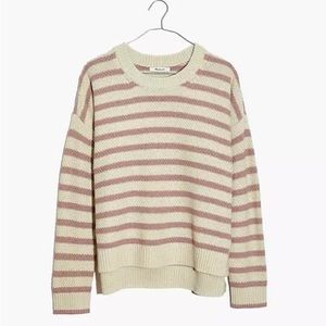 Madewell Pickford Sweater, Pink Stripe, Large